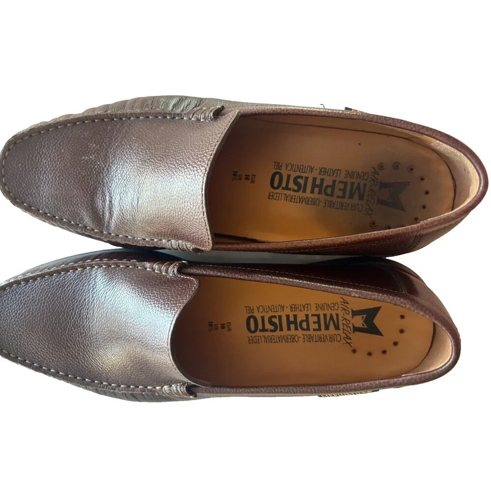 Mephisto Henri Brown Pebbled Leather Slip-On Loafer Moccasin Men's US 10.5